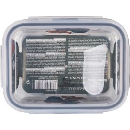 Santa Clara Fiambrera Rectangular con Tapa Hermética 1 litro 20,5 x 15,3 cm (6 Unidades)