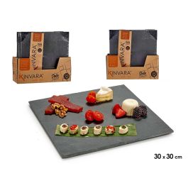 Kinvara Pizarra Aperitivo Cuadrada 30x30 cm Negro Pizarra (Set de 12)