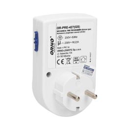 ORNO Enchufe Schuko ORPRE427 con Temporizador Mecánico 24H, 1 Toma, Programable para Electrodomésticos