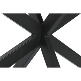 DKD Home Decor Mesa Comedor Loft 100 x 76 x 200 cm Metal Mango Natural Negro