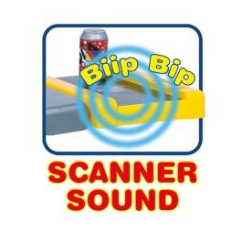 Molto Supermercado con 20 accesorios y carrito de la compra. Scanner con sonido. 103 cm