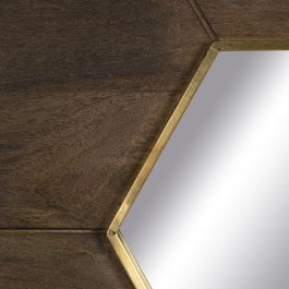 Espejo Marrón Madera de Mango Decoración 90 X 3 X 90 cm