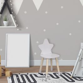 Home Deco Kids Silla Infantil Estrella Blanca para Niños, Diseño Encantador para Habitaciones Infantiles, Medidas 28x27x54 cm