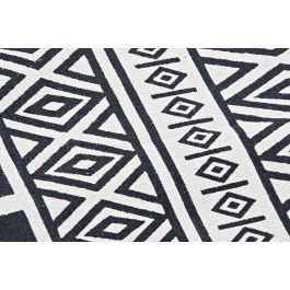 DKD Home Decor Alfombra Boho Blanco Negro Algodón 180 x 0.7 x 120 cm