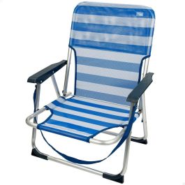 Silla de Playa Aktive Plegable Azul 44 x 72 x 35 cm (4 Unidades)