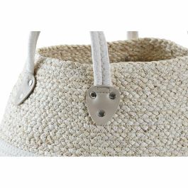 Cesta DKD Home Decor Natural Blanco 37 x 25 x 37 cm