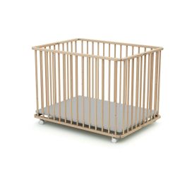 WEBABY AT43294452709438 Parque Plegable Rectangular CALI 70x100 cm hasta 24 Meses Madera Haya Cruda