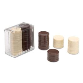 Cayro Accesorios de Damas de Plástico para el Juego en Caja 6x6x3 cm - Juego de Mesa Clásico para Niños +5 Años