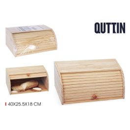 Quttin Panera de Madera con Persiana 40 x 25.5 x 18 cm para Cocina y Despensa (4 Unidades)