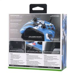 Power A 1525941-01 Mando con Cable Enhanced para Xbox Series X|S, Camuflaje Azul, Xbox One y Windows 10/11