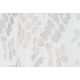 DKD Home Decor Cortina Visillo Urban Poliéster Marrón Claro Blanco 270x140 cm (2 Unidades) Diseño Hojas 75 gsm