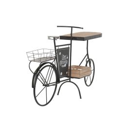 DKD Home Decor Expositor Bicicleta Flowers para Terraza y Jardín Negro Marrón 100x39x187 cm