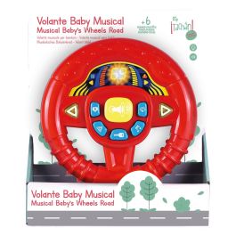 Tachan Volante de Bebé Rojo con Luces y Sonidos de Coche, 12 Melodías, Botones Interactivos, Pilas AA Incluidas, +6 Meses