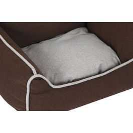 DKD Home Decor Cama Mascota de Poliéster Set 3 Piezas Colores Azul, Marrón y Gris. Medidas 61x72x34 cm (L x An x Al)