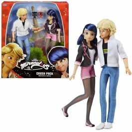 Bandai P50377 Pack de 2 Muñecos Miraculous Marinette y Adrien 26 cm