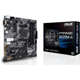 Asus Prime A520M-A II/CSM Placa Base Socket AM4 Micro ATX A520 para AMD Ryzen 3000/4000/5000, M.2, USB 3.2 Gen 1, CSM