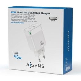 Aisens Cargador Gan 45 W, 2Xusb-C Pd3.0 Qc4.0, Blanco Aisens Cargador Gan 45 W, 2Xusb-C Pd3.0 Qc4.0, Blanco