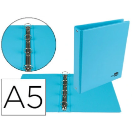 Liderpapel Carpeta de 4 anillas 25 mm A5 Carton Forrado PVC Azul Precio: 6.50000021. SKU: B1AJEFJZK3