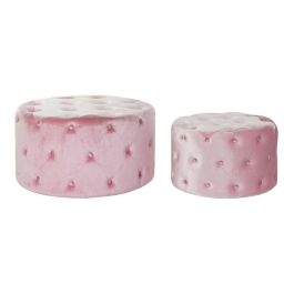 Reposapiés DKD Home Decor Rosa Velvet Madera MDF Glam (2 pcs) Reposapiés DKD Home Decor Rosa Velvet Madera MDF Glam (2 pcs)