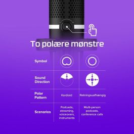 HP HyperX DuoCast Micrófono USB Negro, Iluminación RGB, Hi-Res 24-bit/96kHz, Shock Mount, Tap-to-Mute, para Gaming y Streaming en PC, PS5, PS4, Mac