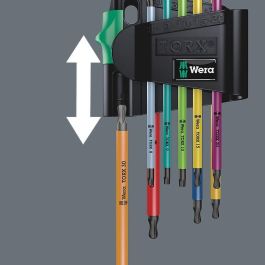 Wera 967/9 TX BO. Juego de llaves Torx de seguridad Blacklaser, 9 piezas TX8-TX40, de Acero. Multicolor.
