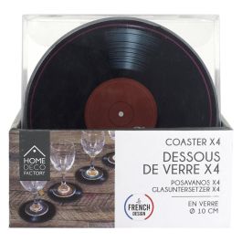 Home Deco Factory Juego de 4 Posavasos Vinil Diámetro 10 cm