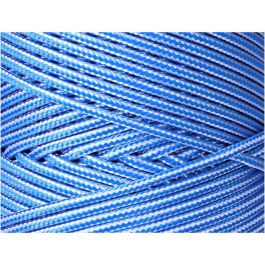 Cordón trenzado polipropileno azul / blanco, calibre 5 mm x 200 m Cordón trenzado polipropileno azul / blanco, calibre 5 mm x 200 m
