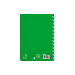 Liderpapel Cuaderno Espiral A5 Pautaguía Tapa Blanda 40 Hojas 75gr Cuadro Pautado 3mm Color Verde