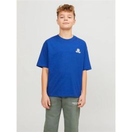 Camiseta de Manga Corta Infantil Jack & Jones Jorcole Back Print Tee Ss Azul
