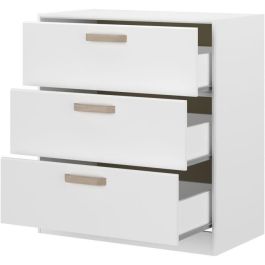 Cómoda DREAM de 3 cajones - Tablero de partículas - Decoración blanca - L79,7 x H87,8 x P43,8 cm Cómoda DREAM de 3 cajones - Tablero de partículas - Decoración blanca - L79,7 x H87,8 x P43,8 cm