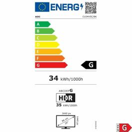 AOC CU34V5C/BK Monitor Curvo 34" Wide Quad HD (3440x1440) 1ms VA USB-C HDMI DisplayPort 100Hz