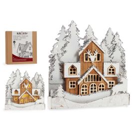 Pueblo Madera Blanca Con Reno Y Purpurina Luz Krist+ 44X43CM (4 Unidades) Precio: 124.50000002. SKU: B1GJGBWM63
