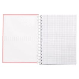 Cuaderno Espiral Liderpapel A4 Crafty Tapa Forrada 80H 90 gr Cuadro 4 mm Con Margen Color Rosa 5 unidades