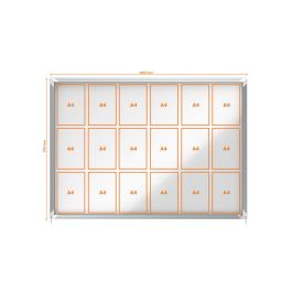 Vitrina De Anuncios Nobo Premium Plus Con Puerta Corredera Fondo Magnetico 18 X Din A4 Hojas 997x1412x54 mm