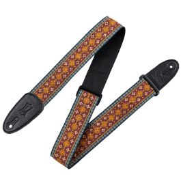Levy's Correa Hootenanny Series 2" - Correa de Guitarra con Patrón Azteca Rojo