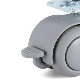 Q&Q Rueda Giratoria Onixa Aro Goma Ø50 mm Gris Plástico con Freno para Muebles
