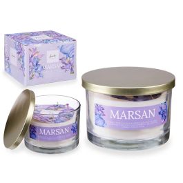 Vela Vaso con Tapa Dorada Violeta y Ámbar Acorde 12.5x8.6x12.5 cm (6 Unidades) Precio: 34.59000017. SKU: B1J8F73M3L