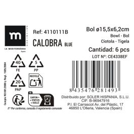 Bol Calobra Azul 15.5 cm x 6.2 cm - Inde (24 Unidades) Bol Calobra Azul 15.5 cm x 6.2 cm - Inde (24 Unidades)