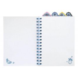 ERIK Cuaderno A5 Stitch Disney 80 hojas a rayas, tapa blanda, wire-o y 4 separadores