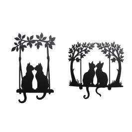 DKD Home Decor Decoración Pared Gatos Shabby Chic Metal Negro 70x43 cm - Set de 2 Unidades (Surtido Aleatorio) Precio: 47.49999958. SKU: B1743FCXL3
