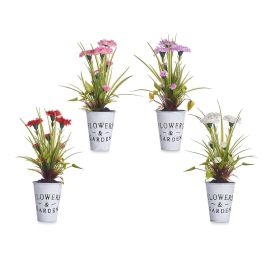 Ibergarden Planta Clavel Artificial en Bote de Metal Surtidos, Maceta ø 8 cm, 15x31x12 cm (12 Unidades)