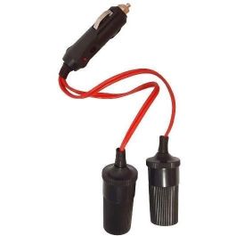 Toma de mechero doble 12/24V - HTC EQUIPMENT - Con LED 10A y cable rojo de 20cm Toma de mechero doble 12/24V - HTC EQUIPMENT - Con LED 10A y cable rojo de 20cm