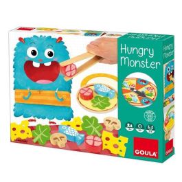 Goula Juego de Destreza Hungry Monster de Madera - Prepara la Pizza del Monstruo Tragón para Niños 3+ Años (Hasta 4 Jugadores)