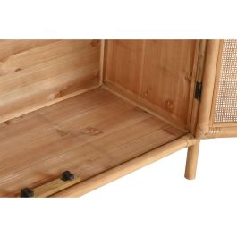 DKD Home Decor Aparador Tropical de Madera de Abeto y Ratán Marrón Claro 100x40x100 cm con 1 Cajón y 2 Puertas. Colección Suipt.