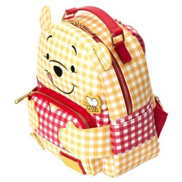Loungefly Mochila Gingham Winnie the Pooh Disney, cuero vegano, detalles bordados y acolchados 17.5x25x10cm