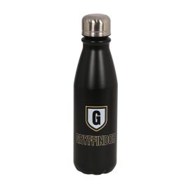 Safta Botella Metálica de Agua 500ml Harry Potter Diseño "Bravery" Negra - Cantimplora Infantil Reutilizable 6x24cm