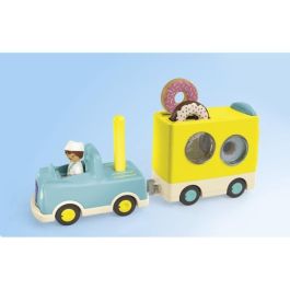 Playmobil Camión de Donuts Junior con Figura Vendedor, Remolque, Función Apilamiento y Clasificación, incluye 4 Donuts, para niños +1 año