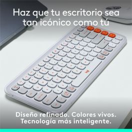 Logitech Teclado Inalámbrico Pop Keys Compacto, Multi-Dispositivo, Teclas Personalizables para Windows y Mac