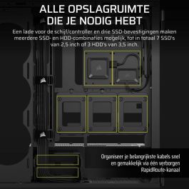 Corsair Caja 5000T LX RGB CC-9011298-WW Cristal Templado Mid-Tower Negro
