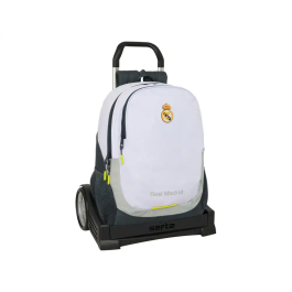 Safta Mochila 665+ Real Madrid Equipación 25-26 para Fútbol y Baloncesto, con Doble Compartimento y 22.5L de Capacidad